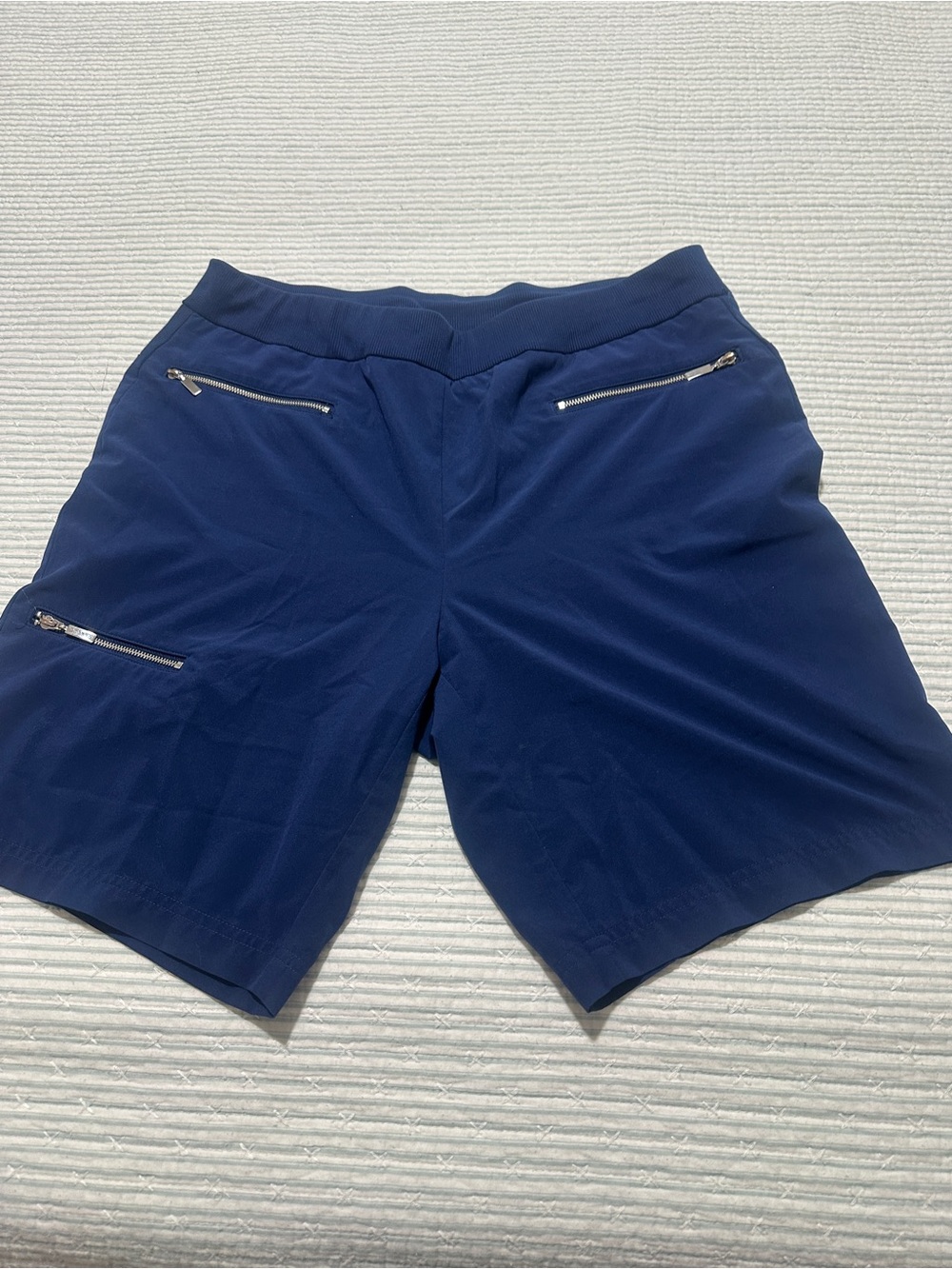 Chico's Navy Blue Bermuda Shorts with Zip Pockets